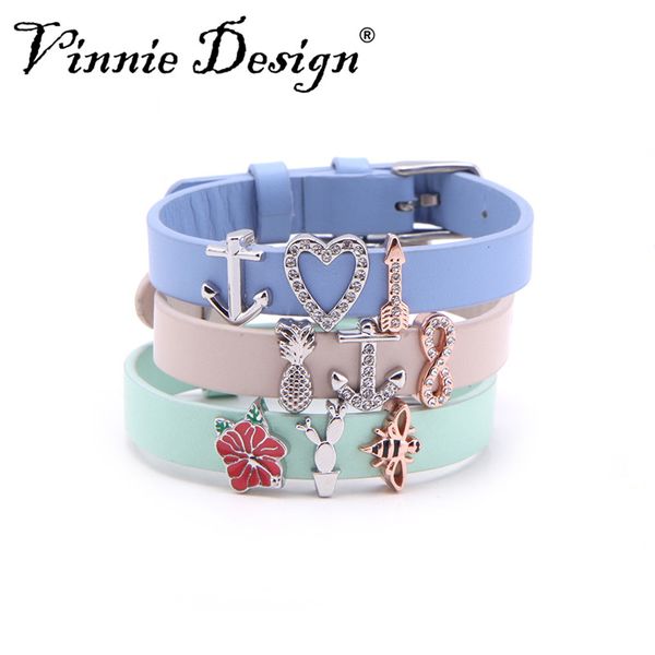 vinnie design jewelry stainless steel leather wrappable keeper bracelet with 3pcs slide charms for women, Golden;silver
vinnie design jewelry stainless steel leather wrappable keeper bracelet with 3pcs slide charms for women, Golden;silver