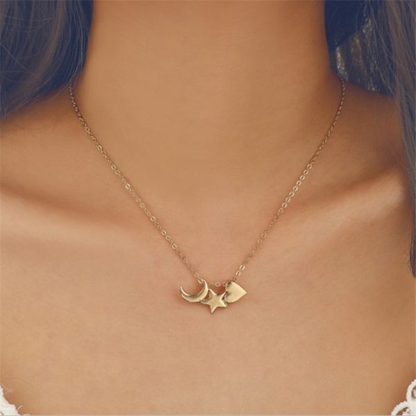 luokey new simple moon star necklace for women fashion clavicle chain gold heart pendants necklaces girls birthday jewelry gifts, Silver
luokey new simple moon star necklace for women fashion clavicle chain gold heart pendants necklaces girls birthday jewelry gifts, Silver