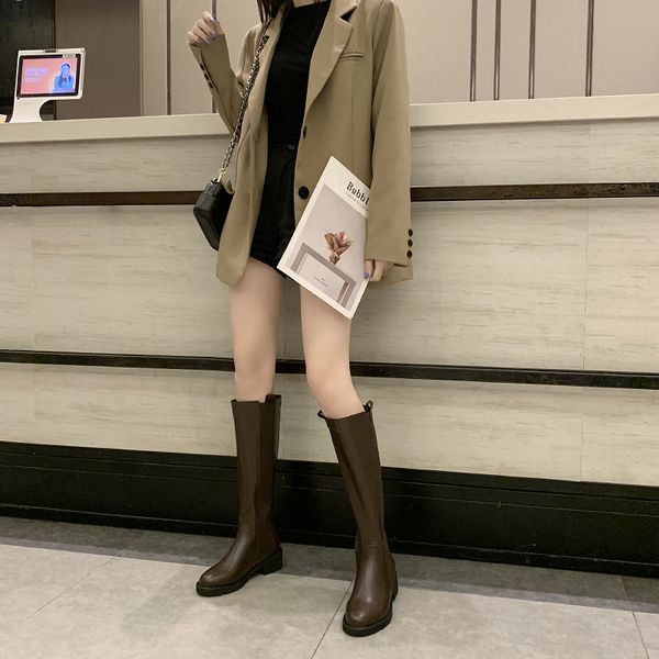 round head pure color autumn winter boots women boots above knee-high med heel ladies long barrel shoes vintage u15-11, Black
round head pure color autumn winter boots women boots above knee-high med heel ladies long barrel shoes vintage u15-11, Black