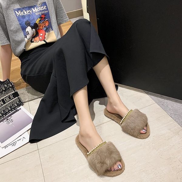 spring and summer 2020 new fashion pearl outer wear plush slippers female wild round head casual flat slippers x387, Black
spring and summer 2020 new fashion pearl outer wear plush slippers female wild round head casual flat slippers x387, Black
