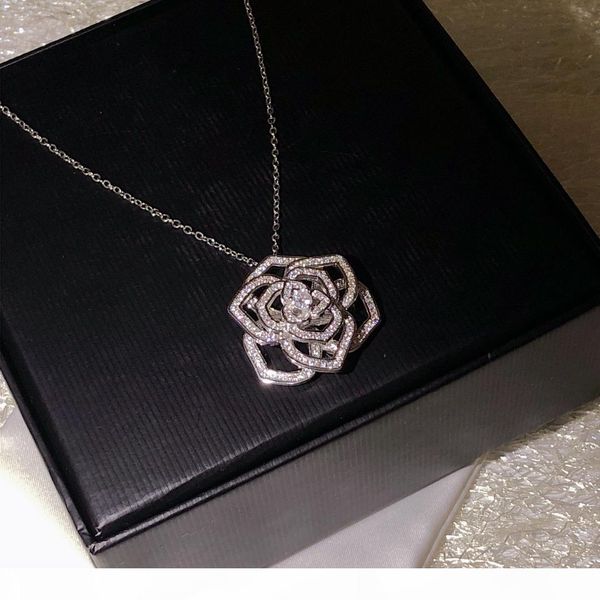 designer woman jewelry fashion rose necklace 925 silver flower pendant necklace for women love gift 40-45cm
designer woman jewelry fashion rose necklace 925 silver flower pendant necklace for women love gift 40-45cm