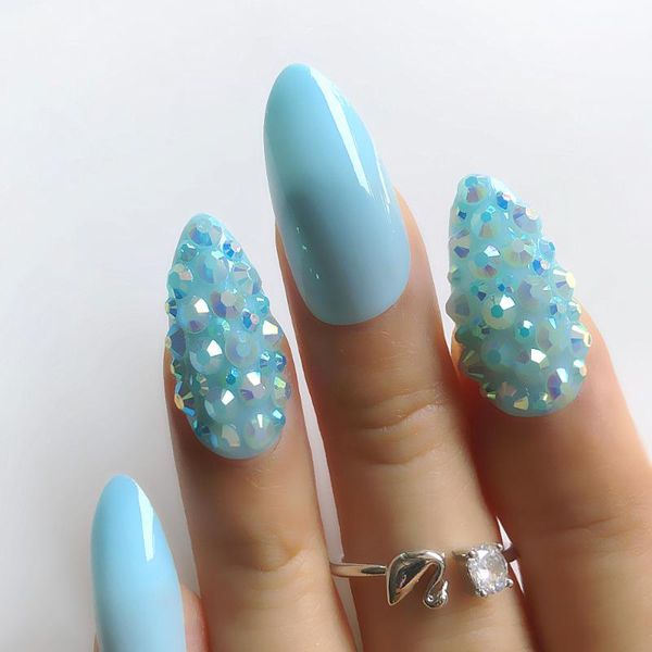 sky blue custom full rhinestones decoration sequins stiletto fake nails set crystal press on nails marvel medium false, Red;gold
sky blue custom full rhinestones decoration sequins stiletto fake nails set crystal press on nails marvel medium false, Red;gold