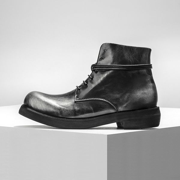casual high-ankle men riding boots vintage genuine leather sneakers luxury trainers black lace up work shoes botas 
casual high-ankle men riding boots vintage genuine leather sneakers luxury trainers black lace up work shoes botas
