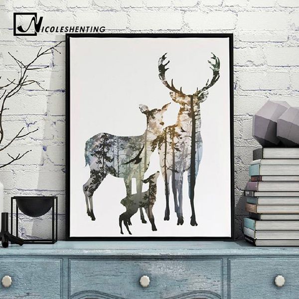 forest deer family nordic style poster canvas print minimalist abstract wall art painting decorative picture modern home decor
forest deer family nordic style poster canvas print minimalist abstract wall art painting decorative picture modern home decor