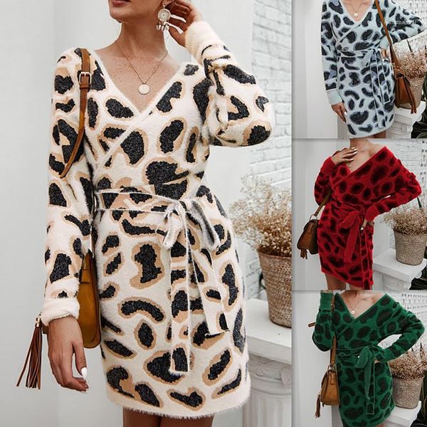 women designers leopard print woolen dresses fashion bandage women apparel vneck long sleeve casual dresses, Black;gray
women designers leopard print woolen dresses fashion bandage women apparel vneck long sleeve casual dresses, Black;gray