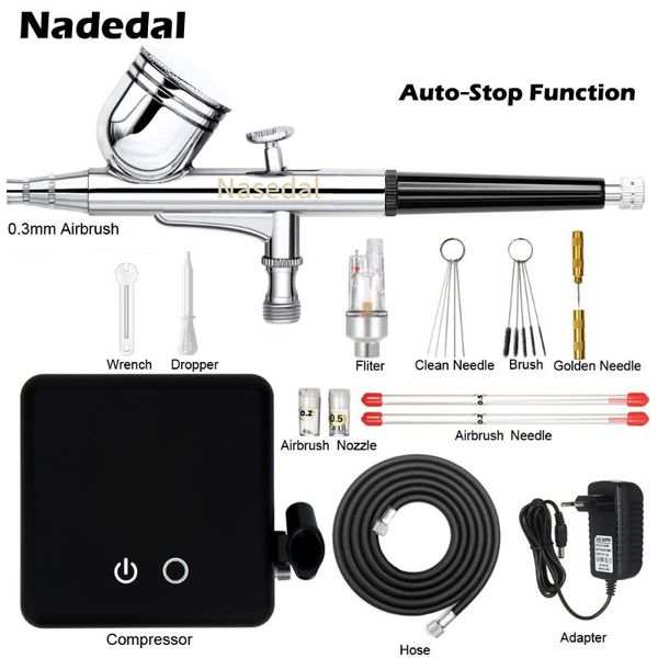 nasedal auto sfunction dual-action airbrush compressor 0.2mm/0.3mm/0.5mm set spray gun adjustable power touch switch
nasedal auto sfunction dual-action airbrush compressor 0.2mm/0.3mm/0.5mm set spray gun adjustable power touch switch