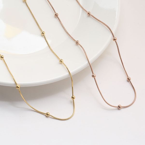 european and american popular stainless steel round snake bones chain simple and versatile diy necklace titanium steel chain, Silver
european and american popular stainless steel round snake bones chain simple and versatile diy necklace titanium steel chain, Silver