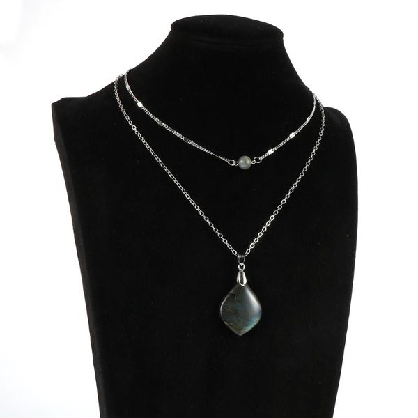 pendant necklaces 2021 fashion moonstone necklace for women double layer natural stone chain female party wedding choker jewelry, Silver
pendant necklaces 2021 fashion moonstone necklace for women double layer natural stone chain female party wedding choker jewelry, Silver