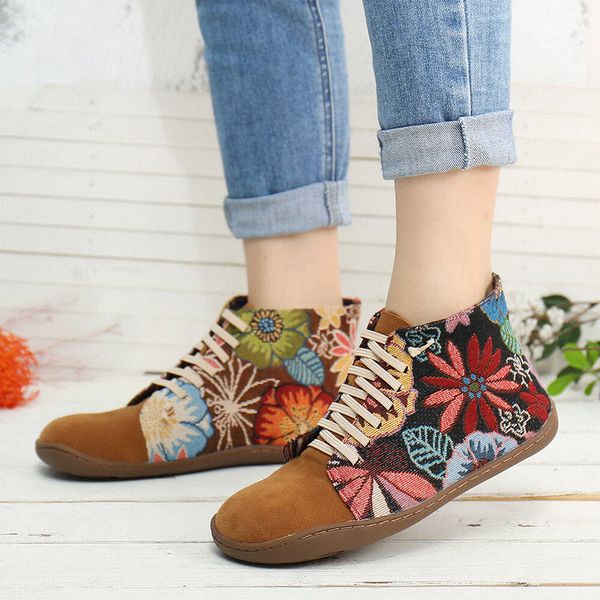 women ankle boots chaussure booties vintage plus size flats ethic embroidery lace up shoes woman zapatos mujer sapato d1764, Black
women ankle boots chaussure booties vintage plus size flats ethic embroidery lace up shoes woman zapatos mujer sapato d1764, Black