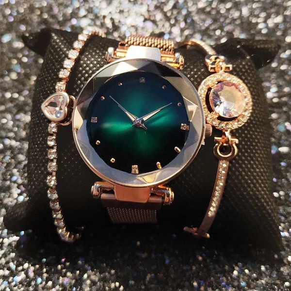 wristwatches women's watch and bracelet set simple fashion women watches quartz magnetic band ladies diamond decorative zegarek damski, Slivery;brown
wristwatches women's watch and bracelet set simple fashion women watches quartz magnetic band ladies diamond decorative zegarek damski, Slivery;brown