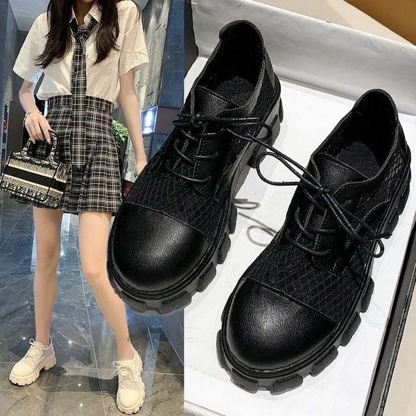 2020 spring and autumn new mesh breathable all-match single shoes women fashion thick bottom thick heel small leather shoes x336, Black 
2020 spring and autumn new mesh breathable all-match single shoes women fashion thick bottom thick heel small leather shoes x336, Black