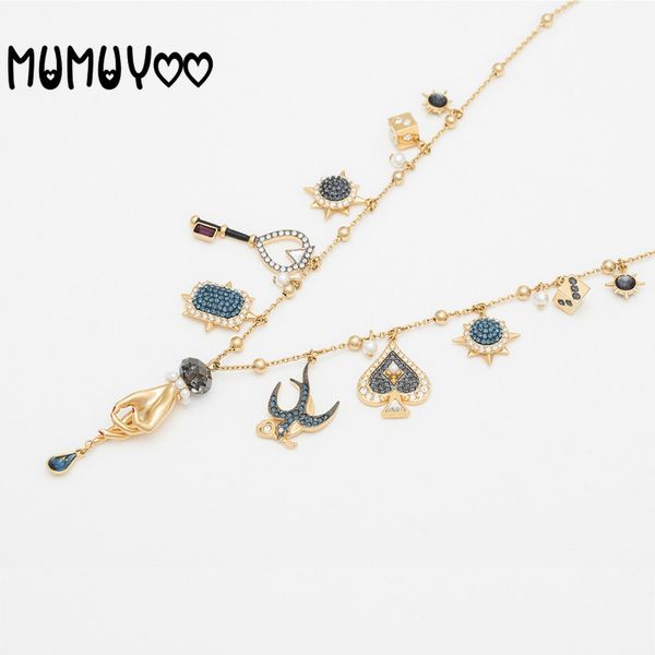 new charm lucky tarot card palm mysterious color swallow pendant necklace female clavicle chain 0927, Silver
new charm lucky tarot card palm mysterious color swallow pendant necklace female clavicle chain 0927, Silver
