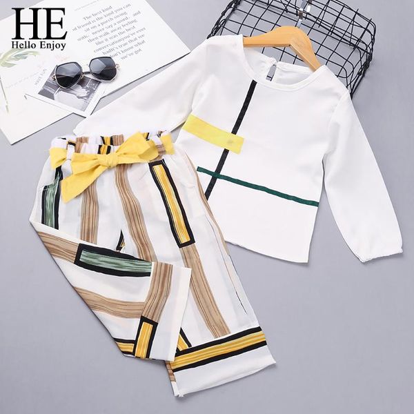 he hello enjoy girls clothing sets new spring fashion long sleeve splicing design t-shirt+casual pants 2pcs girls clothes outfit, White
he hello enjoy girls clothing sets new spring fashion long sleeve splicing design t-shirt+casual pants 2pcs girls clothes outfit, White