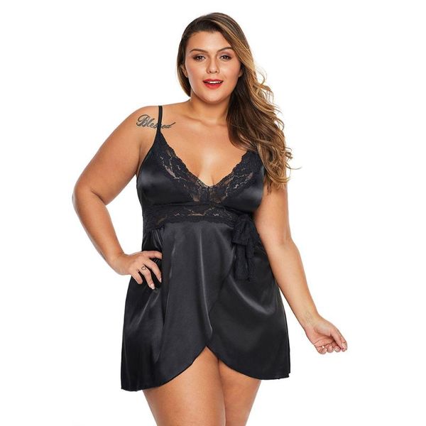fashion ice silk lace multicolor lady' s sling pajamas 1xl-5xl comfortable nightdress women' s underwear with cups sleepwea, Black;red
fashion ice silk lace multicolor lady' s sling pajamas 1xl-5xl comfortable nightdress women' s underwear with cups sleepwea, Black;red