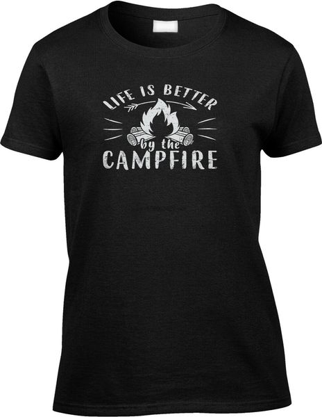life is better by the campfire camping outdoors hiking mountains womens tee
life is better by the campfire camping outdoors hiking mountains womens tee
