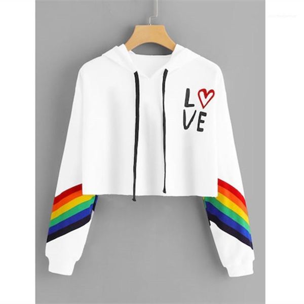 loose long sleeve casual ladies clothing rainbow letter hooded women sweatshirts pullover exposed navel womens, Black
loose long sleeve casual ladies clothing rainbow letter hooded women sweatshirts pullover exposed navel womens, Black