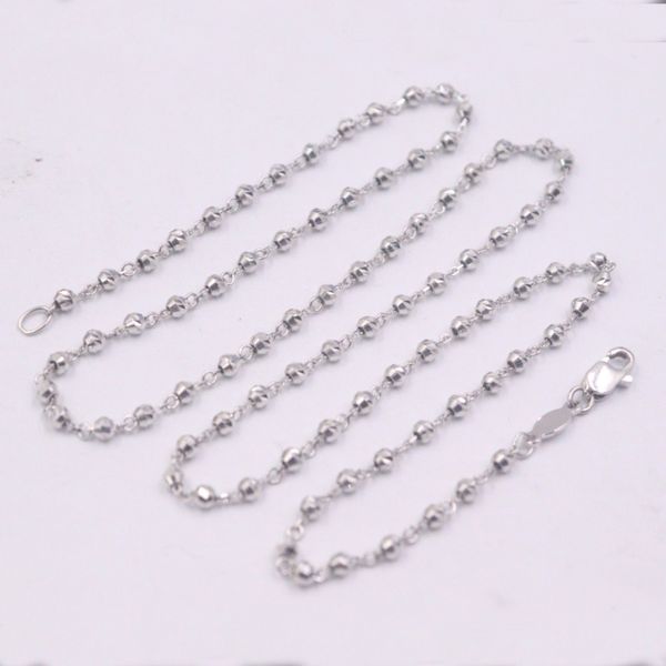 real platinum 950 necklace women's chain 2.2mm carved bead rolo link 17.7''l gift neckalce jewellery, Silver
real platinum 950 necklace women's chain 2.2mm carved bead rolo link 17.7''l gift neckalce jewellery, Silver