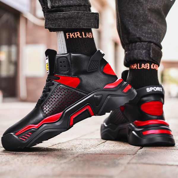 men casual shoes microfiber high-tide sports shoes basketball breathable lace-up rubber bottom sneakers zapatos hombre, Black
men casual shoes microfiber high-tide sports shoes basketball breathable lace-up rubber bottom sneakers zapatos hombre, Black