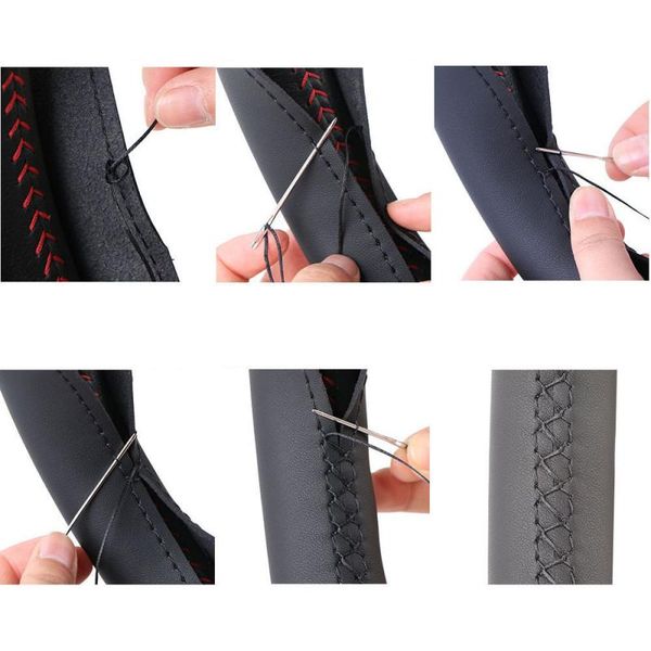 37cm/38cm diy steering wheel covers soft leather braid on the steering-wheel of car with needle and thread interior car styling
37cm/38cm diy steering wheel covers soft leather braid on the steering-wheel of car with needle and thread interior car styling