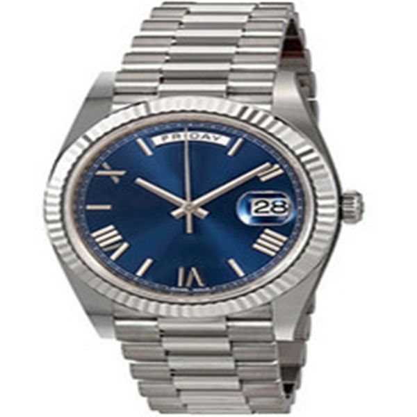 luxury mens watch 40mm day date blue dial diamond face big date automatic mechanics watch men sapphire glass stainless steel wristwatches, Slivery;brown
luxury mens watch 40mm day date blue dial diamond face big date automatic mechanics watch men sapphire glass stainless steel wristwatches, Slivery;brown