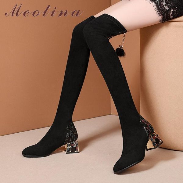 boots meotina winter thigh high women real leather crystal thick heel over the knee slim stretch shoes lady fall, Black
boots meotina winter thigh high women real leather crystal thick heel over the knee slim stretch shoes lady fall, Black