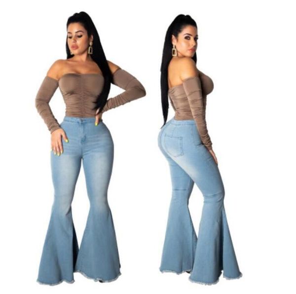wholesale popular women's jeans fashion wide leg high waist elastic flared jeans for women's clothing f041, Blue
wholesale popular women's jeans fashion wide leg high waist elastic flared jeans for women's clothing f041, Blue