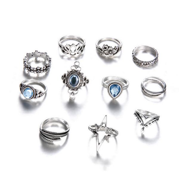 new 11pcs/set bohemian midi knuckle ring set for women crystal elephant crown crescent geometric finger rings vintage jewelry, Silver
new 11pcs/set bohemian midi knuckle ring set for women crystal elephant crown crescent geometric finger rings vintage jewelry, Silver