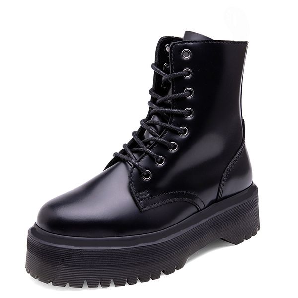 genuine leather platform 8 holes martins boots fashion female side zipper short boots muffin bottom lace-up lady winter booties black white
genuine leather platform 8 holes martins boots fashion female side zipper short boots muffin bottom lace-up lady winter booties black white