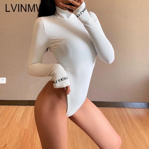 women's jumpsuits & rompers lvinmw turtleneck long sleeve letter embroidery rib bodysuits autumn women bodycon solid slim fashion casua, Black;white
women's jumpsuits & rompers lvinmw turtleneck long sleeve letter embroidery rib bodysuits autumn women bodycon solid slim fashion casua, Black;white
