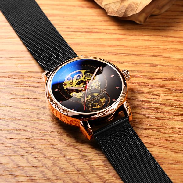 zegarek meski rose gold case openwork skeleton clock men sport waterproof automatic mechanical watches stainless steel mesh band, Slivery;brown
zegarek meski rose gold case openwork skeleton clock men sport waterproof automatic mechanical watches stainless steel mesh band, Slivery;brown