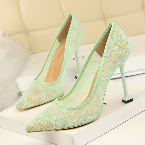 european and american fashion nightclub lace hollow mesh thin shallow mouth pointed high heel women's single shoes, Black
european and american fashion nightclub lace hollow mesh thin shallow mouth pointed high heel women's single shoes, Black