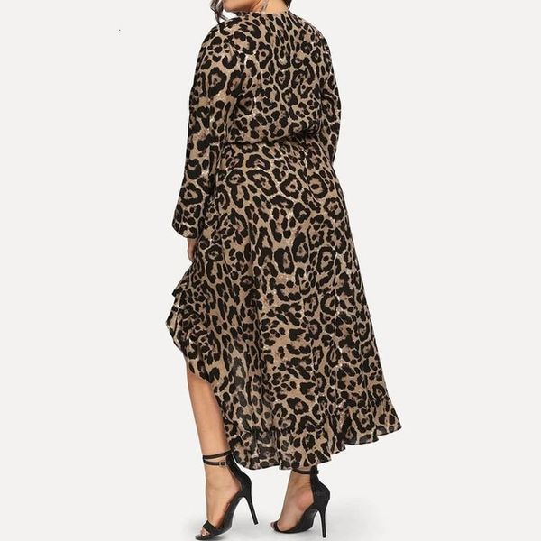 women casual plus size leopard print v neck long sleeve ruffles bandage dress xl 5xl polyester gown dress womens clothing womens dress, Black;gray
women casual plus size leopard print v neck long sleeve ruffles bandage dress xl 5xl polyester gown dress womens clothing womens dress, Black;gray