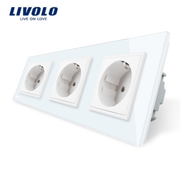 livolo new eu standard power socket, white crystal glass outlet panel, multi-function triple wall power outlet without plug
livolo new eu standard power socket, white crystal glass outlet panel, multi-function triple wall power outlet without plug