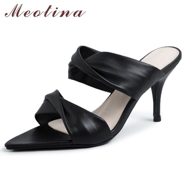 meotina pleated high heels slippers women shoes pointed toe stiletto heel slides ladies summer fashion sandals female beige new, Black
meotina pleated high heels slippers women shoes pointed toe stiletto heel slides ladies summer fashion sandals female beige new, Black