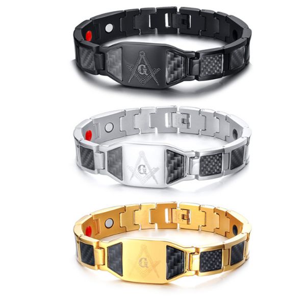 link, chain width 12mm magnetic bracelet men's stainless steel masonic and blank carbon fiber magnet health, Black
link, chain width 12mm magnetic bracelet men's stainless steel masonic and blank carbon fiber magnet health, Black