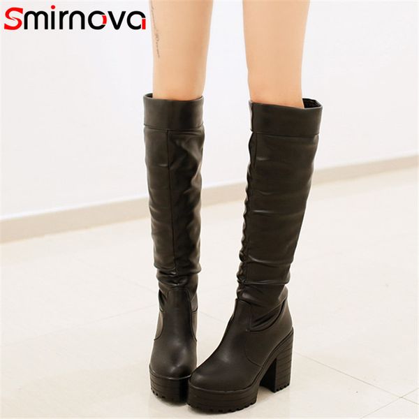 smirnova 2020 fashion thick heel platform boots women round toe autumn winter dress shoes ladies knee high boots women, Black
smirnova 2020 fashion thick heel platform boots women round toe autumn winter dress shoes ladies knee high boots women, Black
