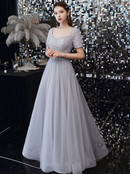 beaded boat neck tulle a line evening dresses 2021 short sleeves long evening gowns vestido fiesta largo, Black;red
beaded boat neck tulle a line evening dresses 2021 short sleeves long evening gowns vestido fiesta largo, Black;red