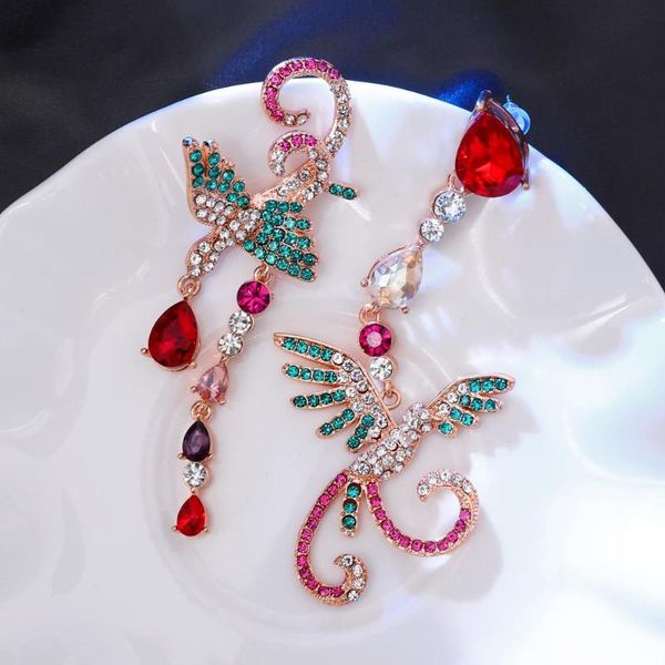new rainbow gradient color cubic zirconia crystal peacock earrings luxury wedding party women bird butterfly water drop earrings, Silver
new rainbow gradient color cubic zirconia crystal peacock earrings luxury wedding party women bird butterfly water drop earrings, Silver
