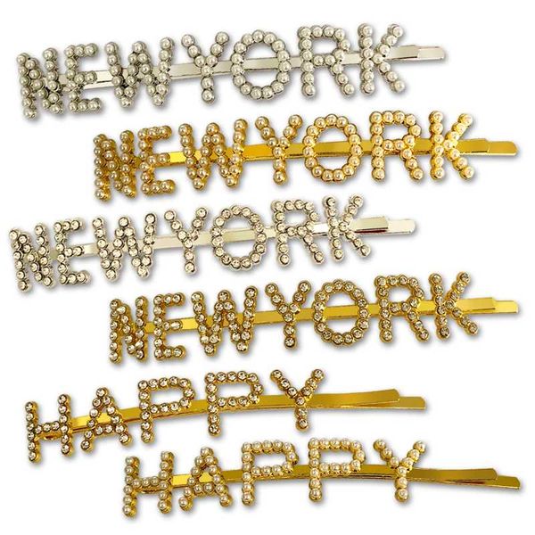 hc037 popular rhinestone letter hair pins newyork happy word crystal pearl bobby pins custom metal barrette hair jewelry, Golden;silver
hc037 popular rhinestone letter hair pins newyork happy word crystal pearl bobby pins custom metal barrette hair jewelry, Golden;silver