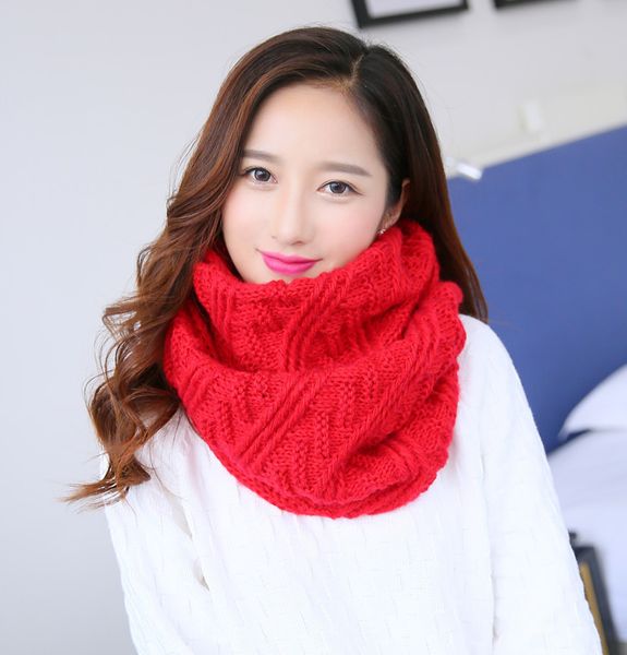 women winter knitting scarf echarpe red pink black yellow green grey, Blue;gray