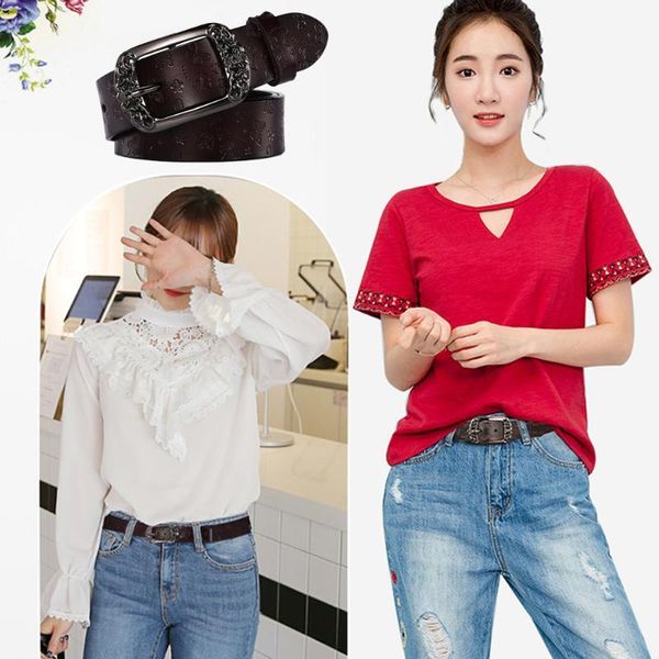 women fashion waist vintage needle buckle simple faux leather strap for jeans waistband01, Black;brown
women fashion waist vintage needle buckle simple faux leather strap for jeans waistband01, Black;brown