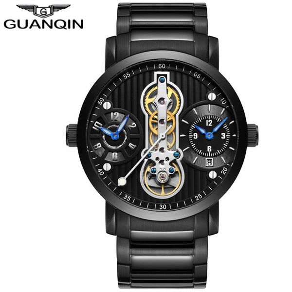 guanqin automatic watch men tourbillon 3 movement relogio men skeleton mechanical watch waterproof diver stainless steel, Slivery;brown
guanqin automatic watch men tourbillon 3 movement relogio men skeleton mechanical watch waterproof diver stainless steel, Slivery;brown