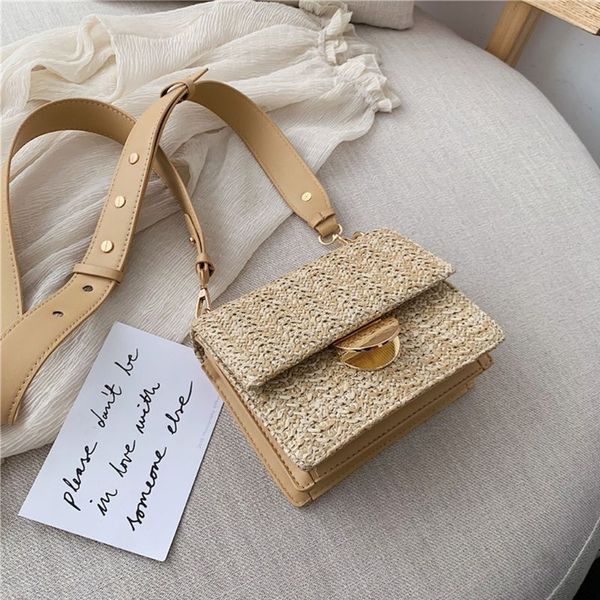 women ladies crossbody straw woven shoulder bag tote purse handbag messenger satchel