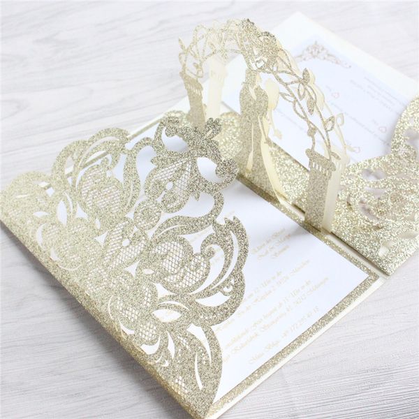 glittery gold wedding invitations cards elegant weeding bridal shower gift greeting card kits event party supply
glittery gold wedding invitations cards elegant weeding bridal shower gift greeting card kits event party supply