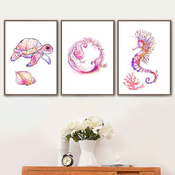 turtle seahorse mermaid conch wall art canvas painting nordic posters and prints animal wall pictures kids room decor
turtle seahorse mermaid conch wall art canvas painting nordic posters and prints animal wall pictures kids room decor
