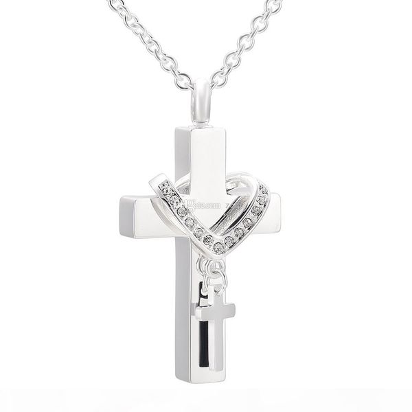 ijd9877 cremation jewelry lockets to hold ashes diy double cross charm pendant necklace for ashes keepsake urns memorial accessories, Silver
ijd9877 cremation jewelry lockets to hold ashes diy double cross charm pendant necklace for ashes keepsake urns memorial accessories, Silver