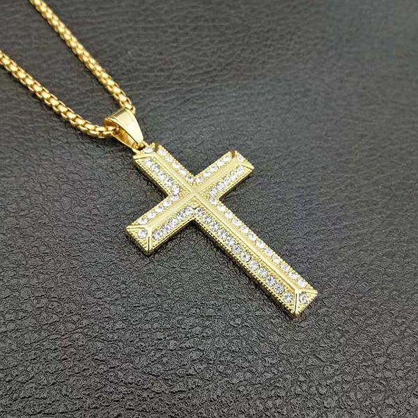 pendant necklaces hip hop rhinestones paved bling iced out gold color stainless steel cross pendants for men rapper jewelry, Silver
pendant necklaces hip hop rhinestones paved bling iced out gold color stainless steel cross pendants for men rapper jewelry, Silver