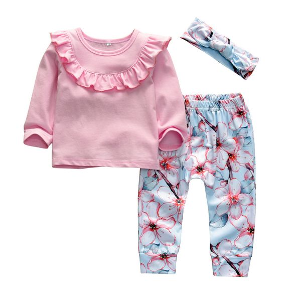 newborn baby girls clothes infant 3pcs cute fold ruffle long sleeve +pants+headband outfit set toddler girls clothing c0922, Blue
newborn baby girls clothes infant 3pcs cute fold ruffle long sleeve +pants+headband outfit set toddler girls clothing c0922, Blue