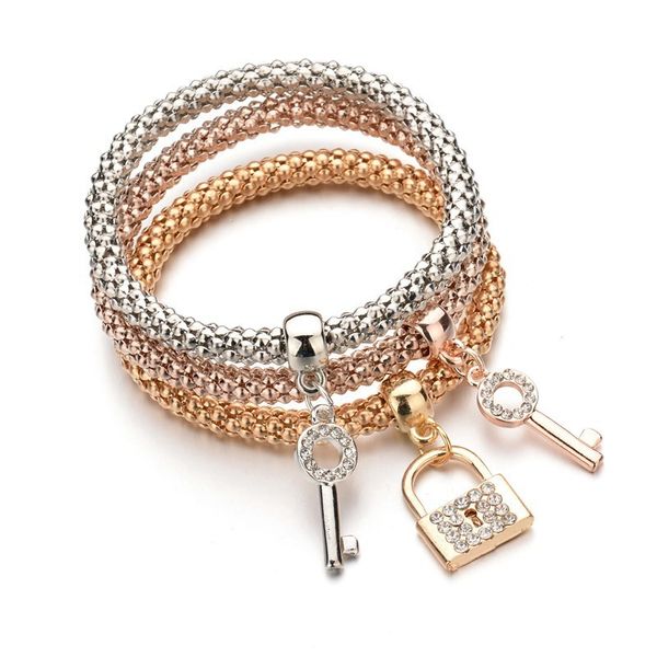 2020 pulseiras 3-piece key elastic bracelet european and american alloy crystal inlaid fashion hand ornaments wholesale, Black
2020 pulseiras 3-piece key elastic bracelet european and american alloy crystal inlaid fashion hand ornaments wholesale, Black