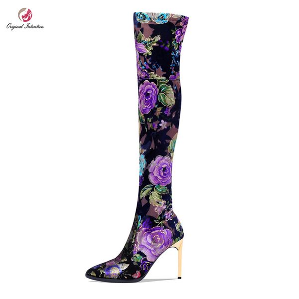 original intention fashion women over the knee boots pointed toe thin high metal heels flower print woman boots us size 3- 9, Black
original intention fashion women over the knee boots pointed toe thin high metal heels flower print woman boots us size 3- 9, Black